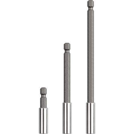 Porte Embouts Magnétique Extension de Vissage Tournevis Tige Hexagonal 50mm 100mm 150mm Rallonge Embout Visseuse（3Pcs 1/4"） (1/5)