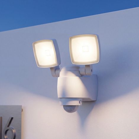 LED Außenleuchte mit Bewegungsmelder Weiß IP44 AMINA (1/5)