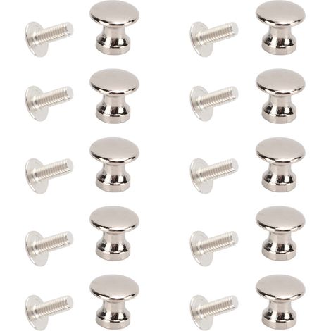 20 poignées simples 12 x 11 mm en alliage de zinc, tête ronde, pour boîtes à bijoux et tiroirs, couleur argent blanc. (1/5)