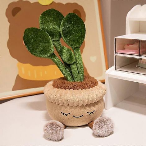 Peluche Fleur Artificielle 30cm Plante Verte Fleur Cactus Tournesol Cactus Doux Poupées Filles Garçons Kawaii Cadeau de Noël Décoration Intérieure (1/4)