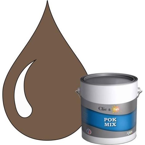 Peinture d'Accroche et Finition 2 en 1 - POK - Marron - Satiné - 3L - RAL 8025 (1/4)