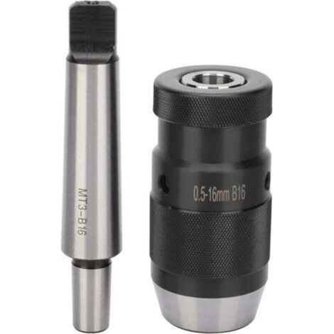 Pour perceuse à colonne MT3‑B16 mandrin sans clé 0.5-16mm dispositif de serrage rapide conique morse adapté à la perceuse à colonne, fraiseuse, tour