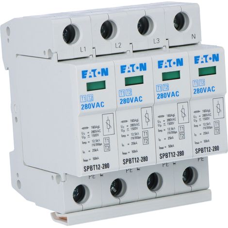 SCARICATORE DI SOVRATENSIONE T1+T2 B+C 4P 4M SPBT12-280/4 158331 (1/3)
