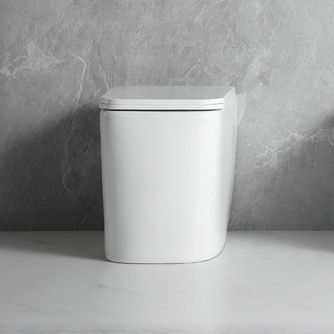 WC a pavimento bianco lucido filo muro scarico a parete FT54D
