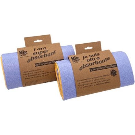 Lot de 3 serpillières non tissés 60 x 60 cm
