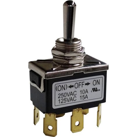 Interrupteur à levier RS PRO, On-Off-(On), 2RT, 10 A ( Prix pour 1 )