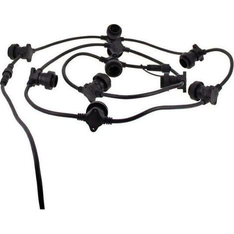 Guirlande Guinguette LED Noire, Compatible Ampoules E27, 5m Extensible - GRL5230VB (1/5)