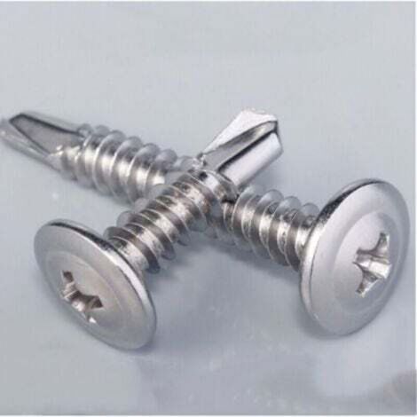 [NEVER USED] Pack of 200 - Self-drilling sheet metal screws - with wide domed head - Ø4.2x19mm - zinc-plated steel - with Phillips/Cross head drive - DIY - Renovation
