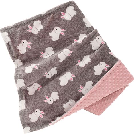 Couverture pour bébé à pois, chaude, confortable, douce, agréable pour la peau, portable, en flanelle, adaptée aux 4 saisons, avec un imprimé lapin gris. (1/5)