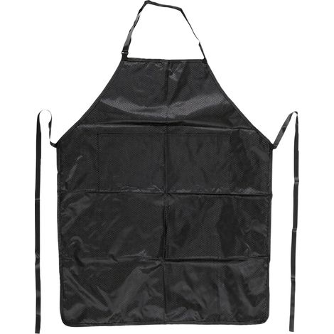Tablier de cuisine unisexe en nylon imperméable et ajustable, avec 2 poches, idéal pour la cuisine, le barbecue et la pâtisserie. (1/5)