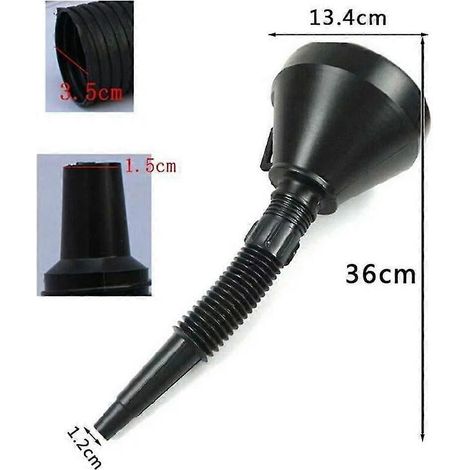 2 In 1 Fuel Funnel, Universal Motorcycle Filling Funnel Auto Driving Tool With Filter Corrosion Resistant Thickened Mesh Telescopic Blow Funnel (1/3)