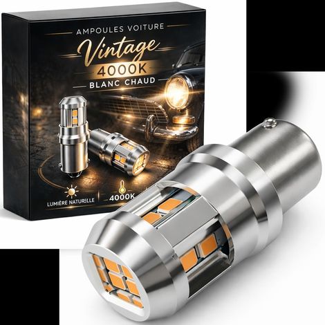 Ampoule LED XENLED 6Volts BA15S (P21W) - Blanc Chaud 4000K - Vintage / Auto Ancienne / Flipper - Plug and Play (1/4)