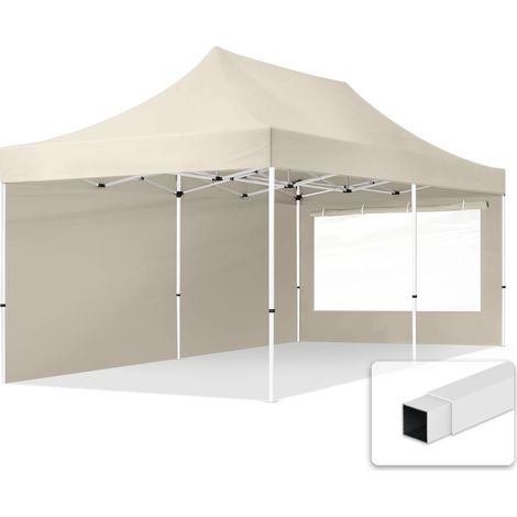 TOOLPORT 3x6 m Pop up Gazebo incl. 2 side panels with steel frame for instant shelter cream (1/5)