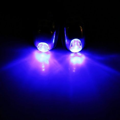 Buse de Pulvérisation de Pare-brise de Véhicule 2 Pièces, Buse de Pulvérisation de Pare-brise de Capot de Voiture avec Lumières LED Rouge Bleu Blanc Ambre Sept Couleurs (Lumière bleue). (1/2)
