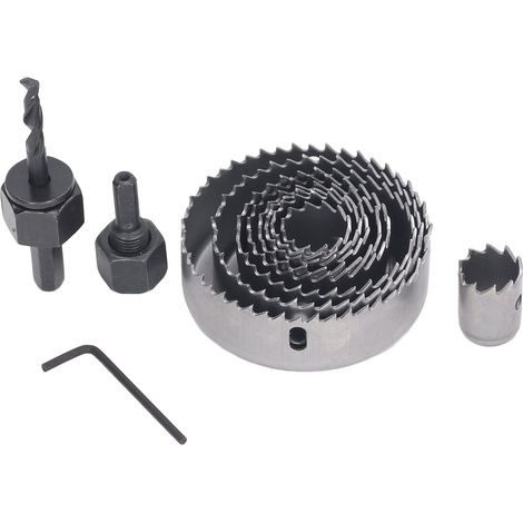 Set mit 12 Bimetall-Lochsägen, robusten Kernbohrern, Lochschneidern für Holz, Metall und Kunststoff, inklusive Aufbewahrungskoffer (1/5)