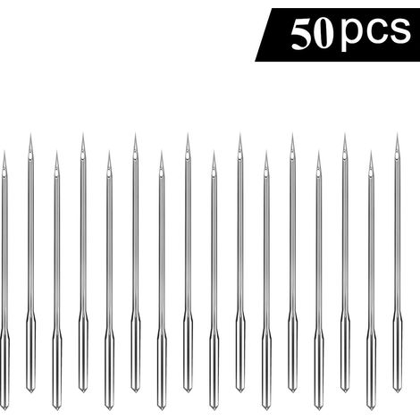Lot de 50 aiguilles à coudre universelles pour machine Singer Janome Varmax, usage domestique