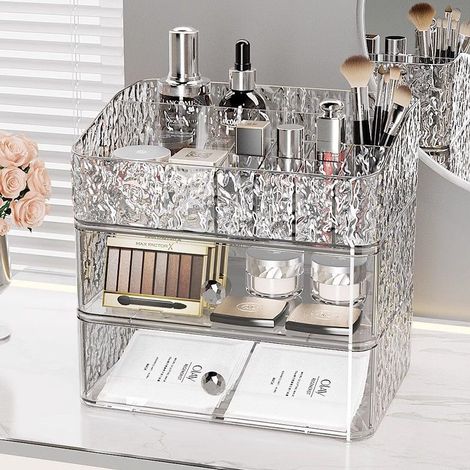 Schminktischaufbewahrung Lippenstift-Organizer Make-up-Aufbewahrungsbox Fach für Gesichtsmasken Kosmetikschublade Schminktisch Beauty-Aufbewahrung (1/5)