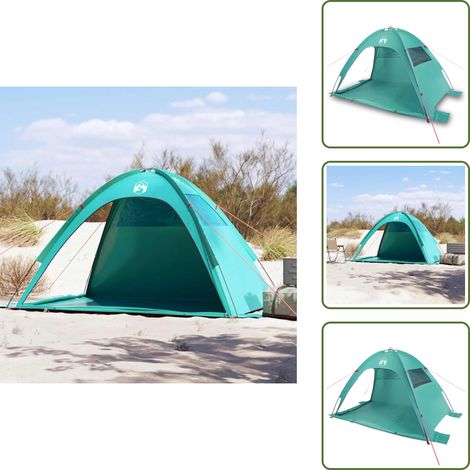 Tente de plage verte - vidaXL Tente de plage vert d'eau imperméable - Tente de plage avec porte (1/5)