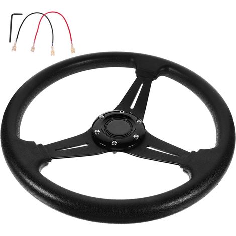 Volant de Voiture Acier Inoxydable et PU Direction Rapide Détachable (1/5)