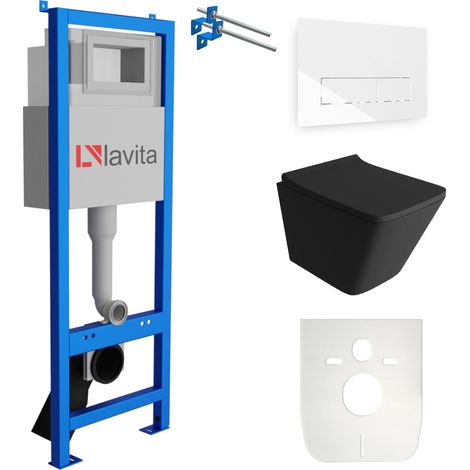 LAVITA WC Set mit Vorwandelement, Wand-WC und Spülknopf (1/5)