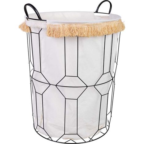 Cesto de la ropa de metal y tela d45x56/63 (1/5)