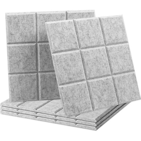 Felt Notice Boards Sticky Notice Boards 30 x 30 cm Pack of 5 High Density Acoustic Panels Self-Adhesive Acoustic Panels Sound Insulation for Gaming, Decoration, Office, Studio (1/5)