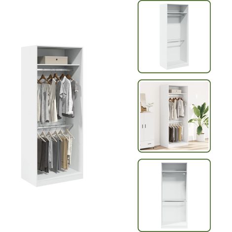 vidaXL Kleiderschrank Weiß 80x50x200 cm Holzwerkstoff (1/5)