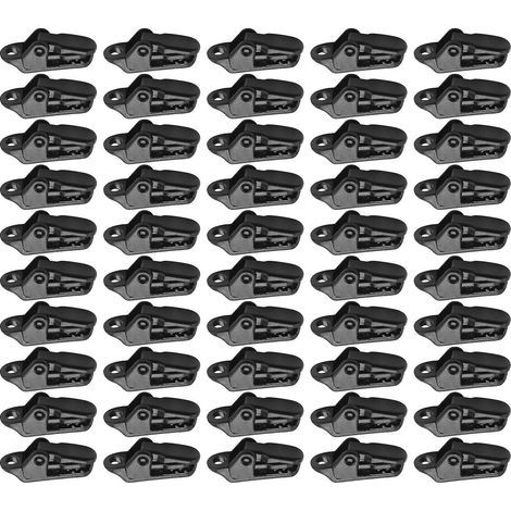 Lot de 50 pinces pour bâche de voile avec fixation robuste pour le camping, tente, auvent, bannière. (1/5)