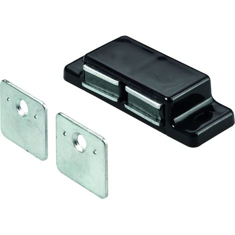 Hettich Magnetschnäppe Stahl/Kunststoff, verzinkt/braun, 2 x 3 kg, 1 Stück Möbelbeschlag