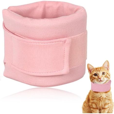 Collare anti-leccamento per gatti, collare anti-leccamento per cani, collare protettivo per il collo degli animali domestici, collare per cani e gatti (rosa, taglia media) (1/4)