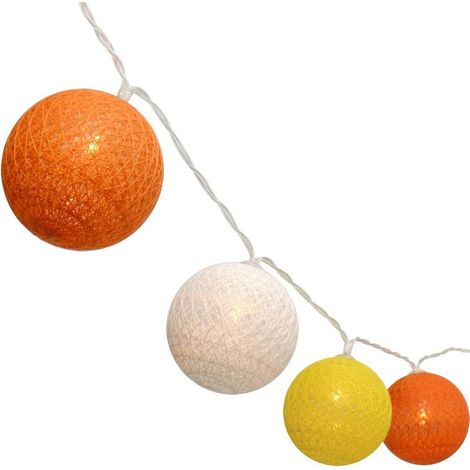 Guirlande Lumineuse de 3 m avec 20 Boules à LED en coloré - Fonctionne avec des Piles,idéale pour Noël ou Un Mariage Couleurs orange (1/4)