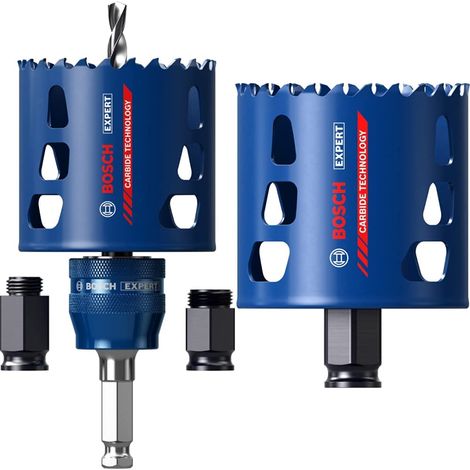 1x kit de démarrage scie trépan Expert Tough Material (Bois avec métal, Ø 68 mm) + 1x Scie trépan Expert Tough Material (Bois avec métal, Ø 68 mm, Accessoire Perceuse à Percussion)