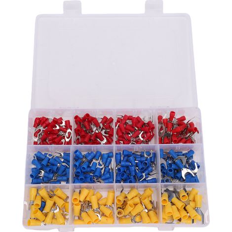 Kit di 320 connettori per cavi a forcella con terminali a U isolati e involucro in plastica. (1/5)