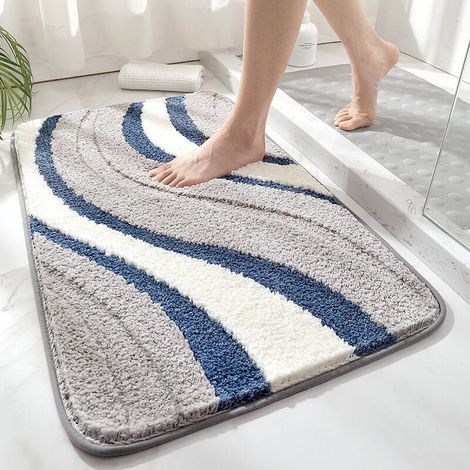 Tapis de bain gris - Tapis de salle de bain - Tapis - Tapis de bain - Tapis de salle de bain - Tapis antidérapant - Tapis décoratif