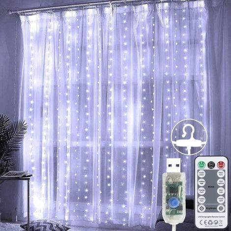 Guirlande lumineuse LED, 3 m, blanc froid, télécommande, USB, 8 modes, pour la décoration intérieure, les fêtes, le jardin et les événements.-AquaForge (1/5)
