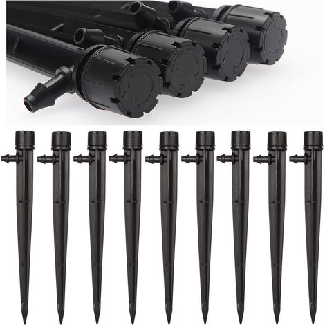 20 pcs 360° sprinklers with adjustable flow – UV-resistant plastic nozzles – For garden – Black (1/5)