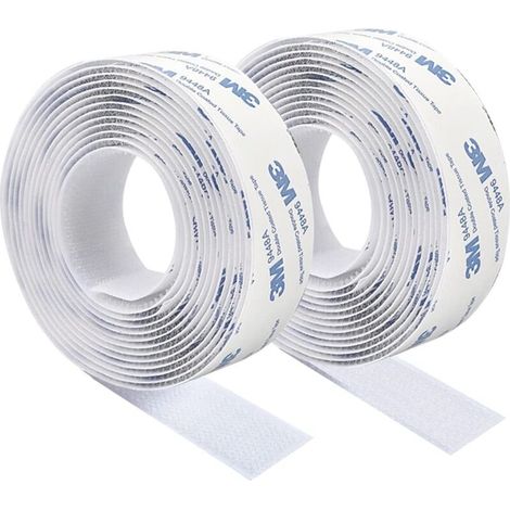 3M Doppelseitiges Klebeband, starkes doppelseitiges Klebeband, weißes Nylon, spurloses Griffband, 3 m × 2 cm, für Fußmatten, Kissen und Kleidung