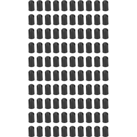 Bouchons d'extrémité de poteau de clôture électrique, 100 pièces, insertion de bouchon en plastique rond, système électronique à impulsion haute tension, capuchon étanche noir 9.5mm (1/4)
