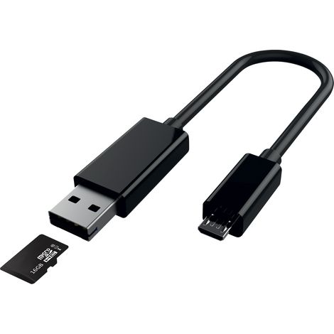 TECHLY Cavo USB OTG Micro B / A con Lettore Micro SD/SDHC 26cm Nero (1/5)