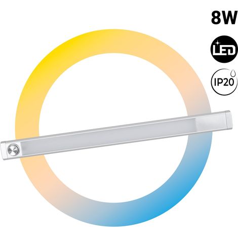 Regleta LED Bajo Mueble - 8W - CCT - Intensidad Regulable - 60cm - Cromo