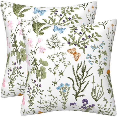 Lot de 2 housses de coussin, 40 x 40 cm, en velours doux, décoratives, carrées, pour canapé, lit, salon, vert sauge (1/5)