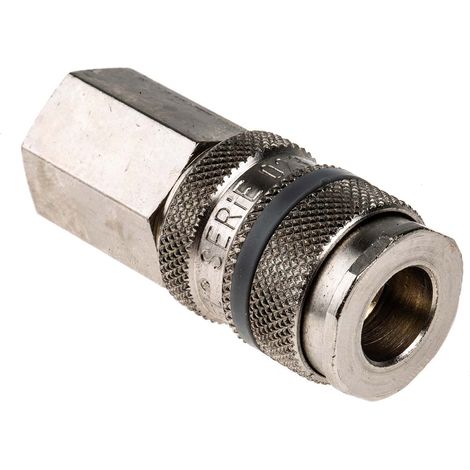 Raccord rapide pneumatique RS PRO, Filetage vers Femelle G 1/4 Femelle 1/4pouces en Laiton ( Prix pour 1 ) (1/3)