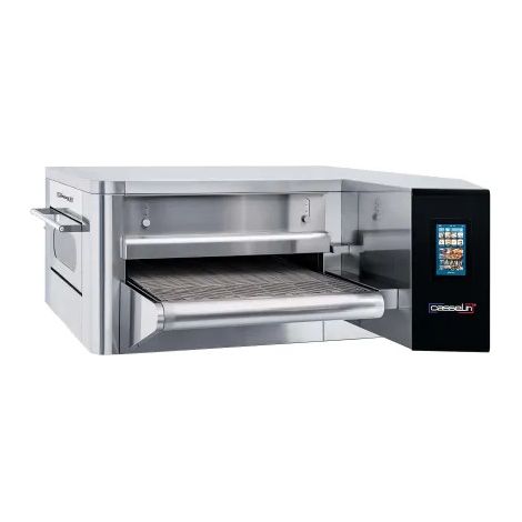 Four à pizza convoyeur digital 50 - 86 pizzas Ø 25 cm/h - L 1 900 x P 1 220 x H 515 mm - 14 200 W / 400 V - Casselin (1/2)