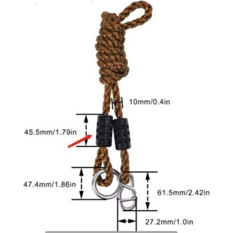 1 Paire de Balançoire Arbre Enfant, Cordes Balancoire Sangles Réglables Balançoire Arbre en Bois Enfants Adulte Siège Suspendu (1/3)