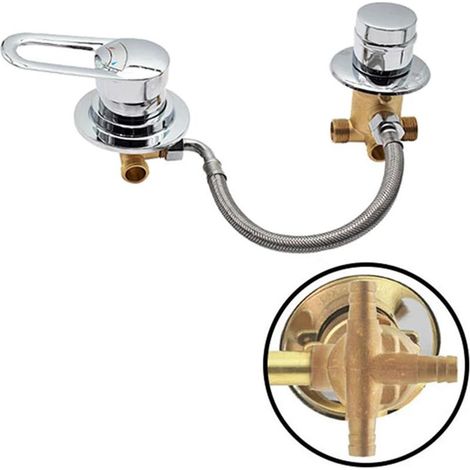 Solid brass 3-5 way mixer tap – Hot/cold water for bath, shower and steam room (1/5)
