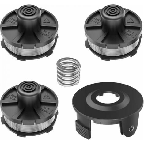 Lot de 3 bobines de débroussailleuse, 1 couvercle de bobine, 1 ressort de débroussailleuse, pour Makita 196146-9 195858-1 (1/4)