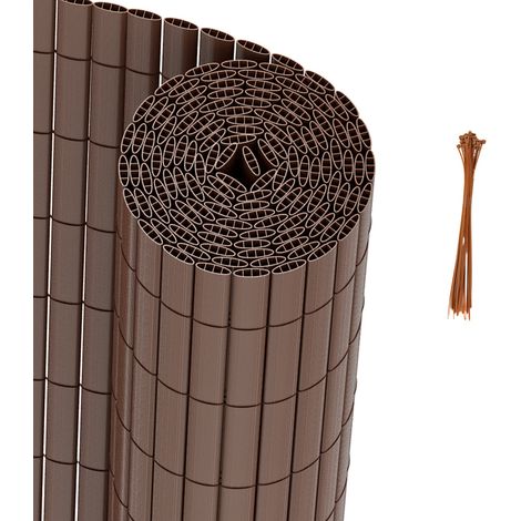 TolleTour Canne in PVC per giardino, balcone e terrazza – Frangivista e frangivento, stabile e facile da tagliare Marrone 80 x 1000cm