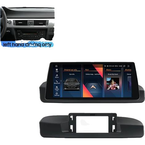 Lecteur multimédia de voiture, écran haute résolution, intégration de smartphone, compatible avec BMW Série 3 E90 2005-2012, W4 (4GLTE 4G-32G) (1/2)