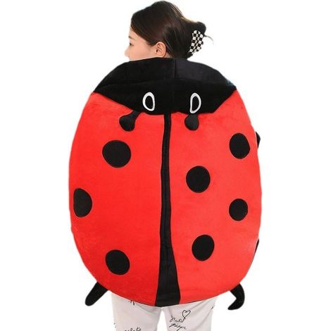 Coussin en peluche coccinelle à porter, 100 cm - Gros jouet insecte pour tous les âges (1/5)