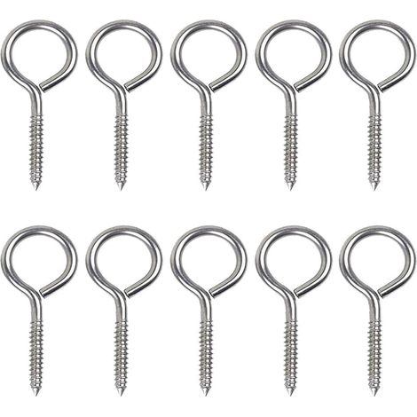 10 Pièces M5 x 70 Vis Mouton Oeil Rond 304 en Acier Inoxydable - Boulons à Oeil Avec Fil de Bois Auto Anneau Taraudage Autoforeuse Pour Utilisation Extérieure et Intérieure (1/5)